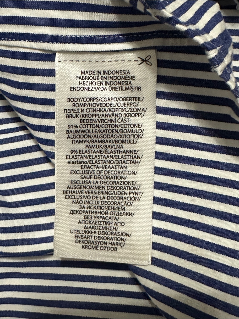 Polo Ralph Lauren Navy & White Striped Stretch Poplin Shirt Classic Fit XL 17.5 - Picture 7 of 8